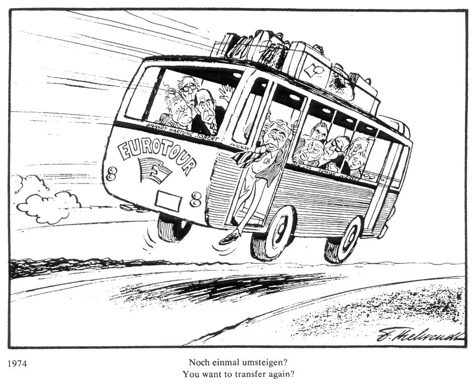 Cartoon by Behrendt on the British demand for renegotiation (1974)