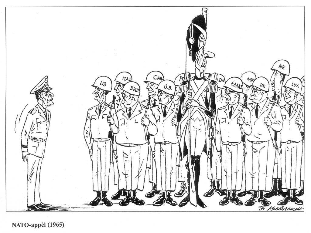 Caricature de Behrendt sur De Gaulle et l'OTAN (1965)