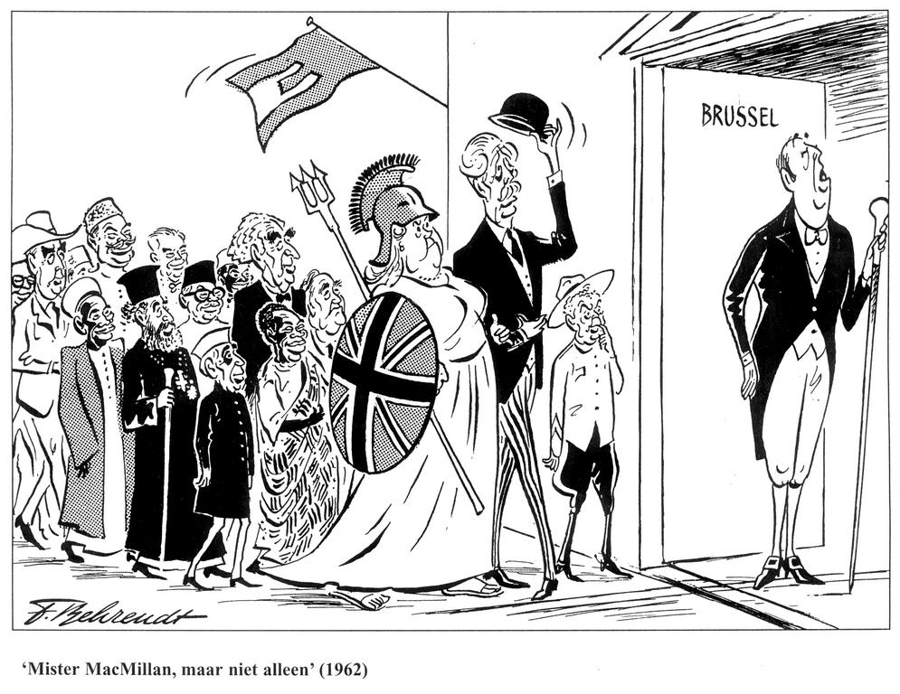 Cartoon by Behrendt on the British application for membership of the Common Market (1962)