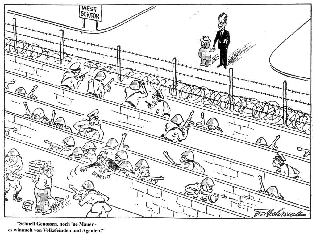 Cartoon by Behrendt on the Berlin Wall (September 1961) - CVCE Website