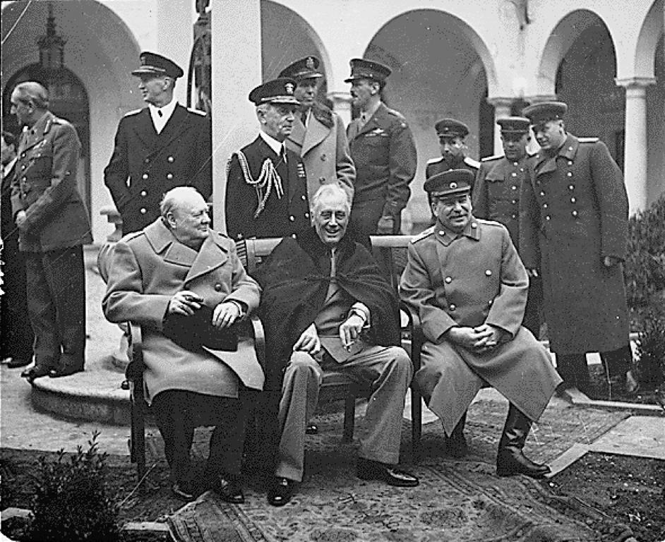 Churchill, Roosevelt and Stalin in Yalta (4 to 11 February 1945)