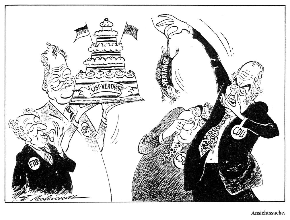 Caricature de Behrendt sur l'Ostpolitik (1972)