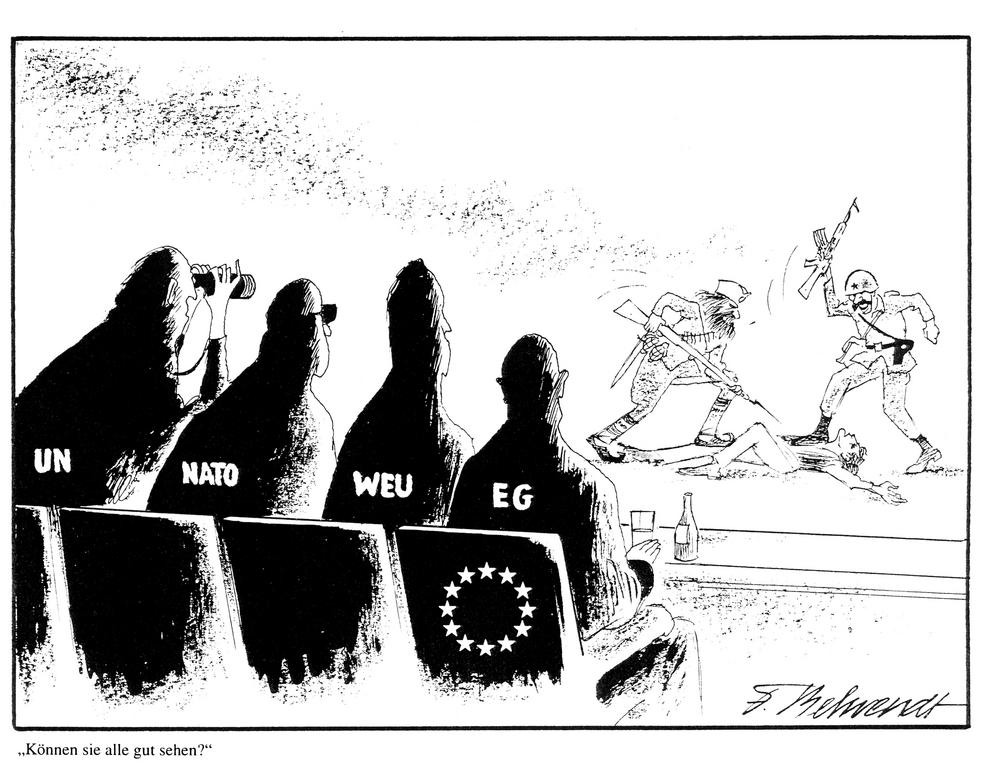 Cartoon by Behrendt on the Yugoslav conflict (1992)
