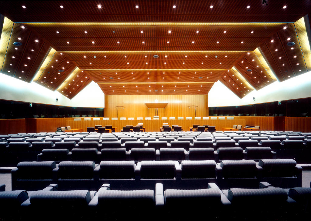 The present main courtroom (Kirchberg, Luxembourg)