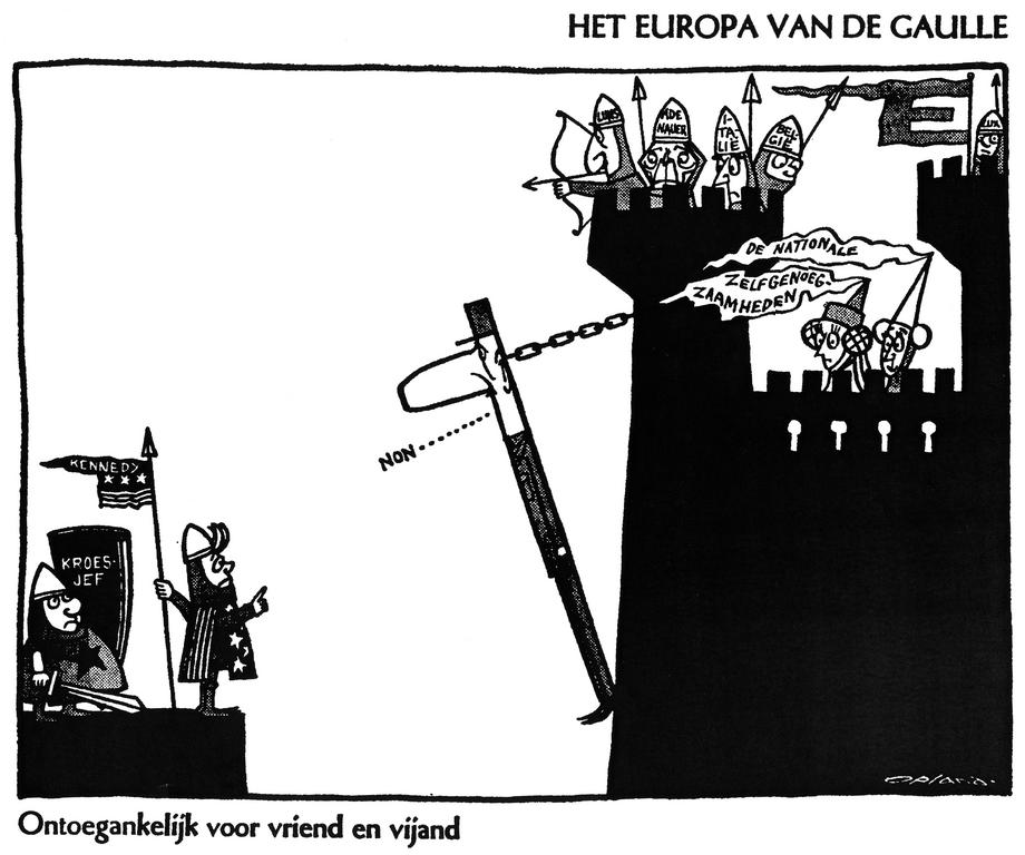 Caricature d'Opland sur De Gaulle et l'Europe (11 février 1961)