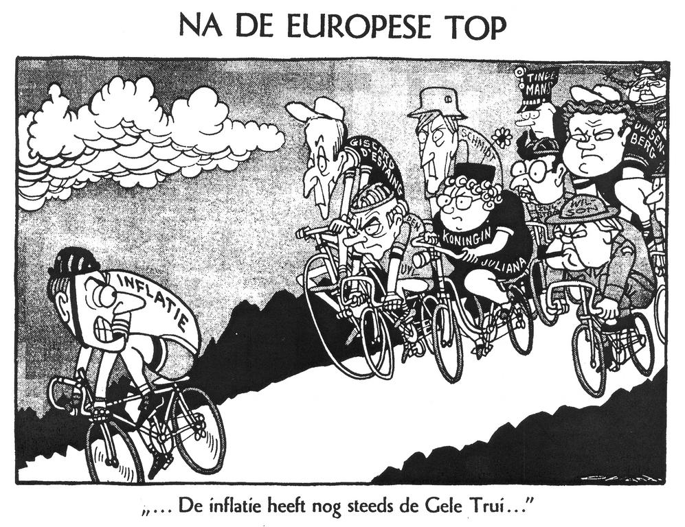 Caricature d'Opland sur la crise monétaire en Europe (19 juillet 1975)