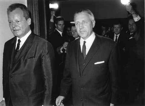 Pierre Werner et Willy Brandt (Luxembourg, 12 juin 1967)