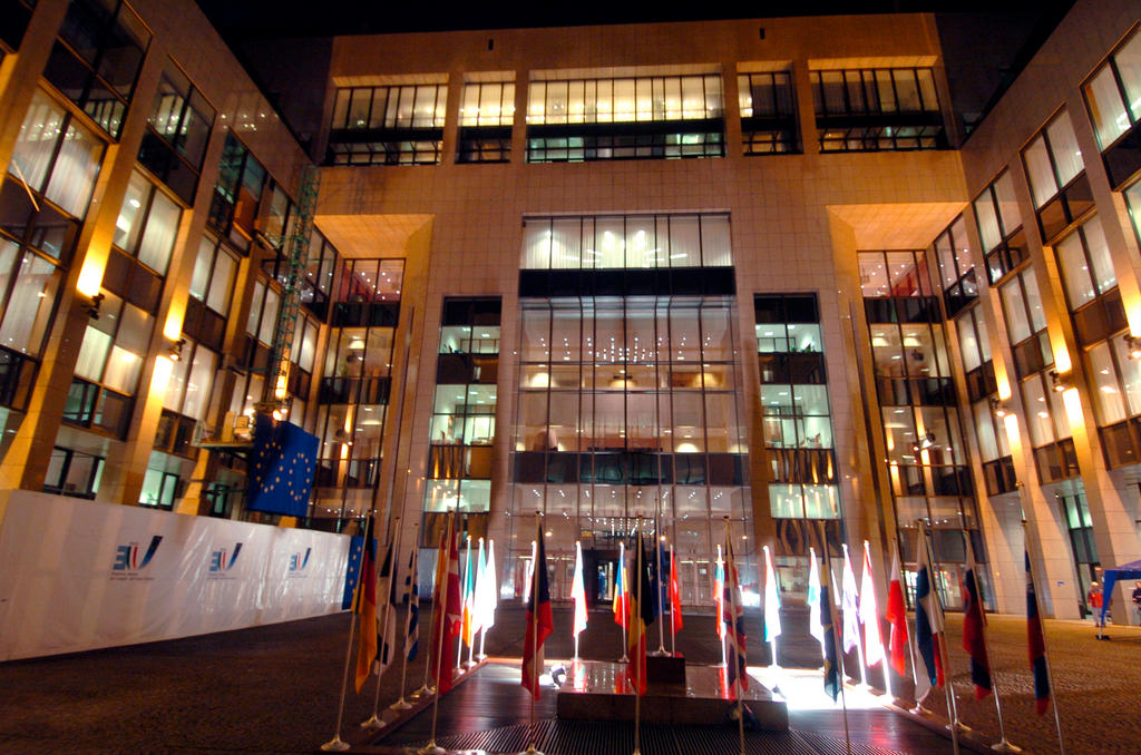 Het atrium van het gebouw Justus Lipsius (Brussel)