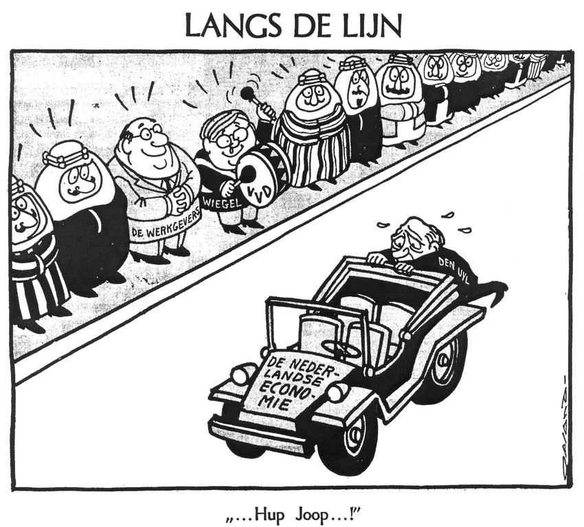 Cartoon by Opland on the oil crisis in the Netherlands (15 November 1973)