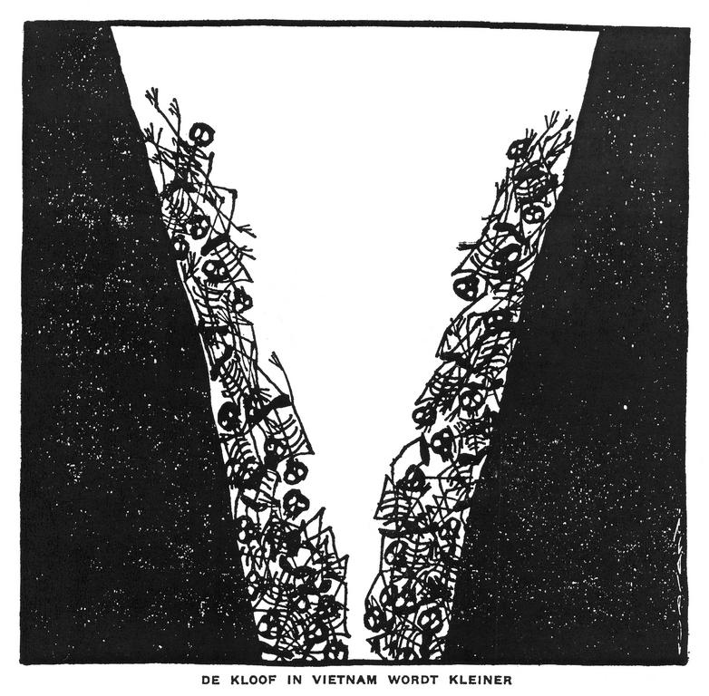 Caricature d'Opland sur la guerre au Viêt nam (17 février 1968)