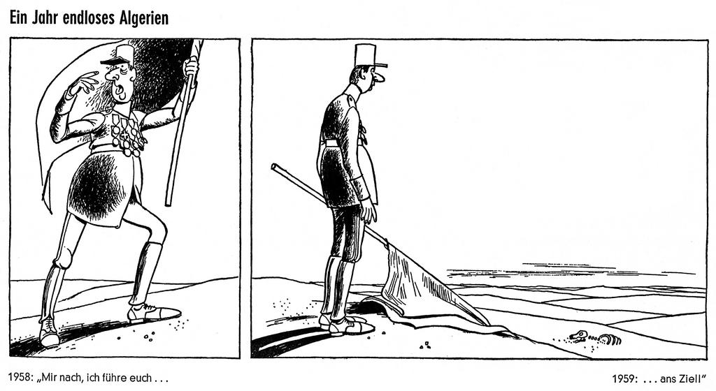 Cartoon by Lang on the Algerian War (1958-1959)