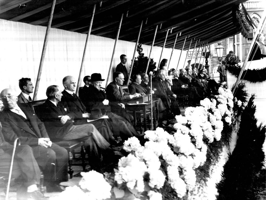 VIP gallery at the European rally held in Amsterdam (9 May 1948)