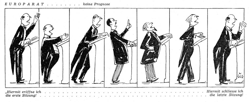 Karikatur zur Arbeit des Europarates (August 1949)
