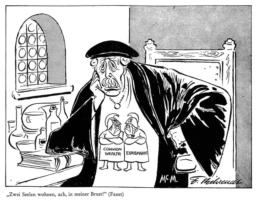 Cartoon by Behrendt on British accession to the EEC (September 1962)
