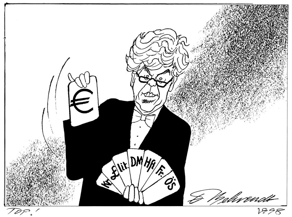 Caricature de Behrendt sur l’euro (1998)