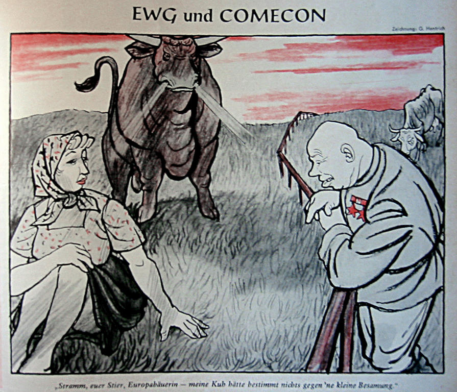 Cartoon by Hentrich on the USSR’s stance regarding the EEC (22 September 1962)