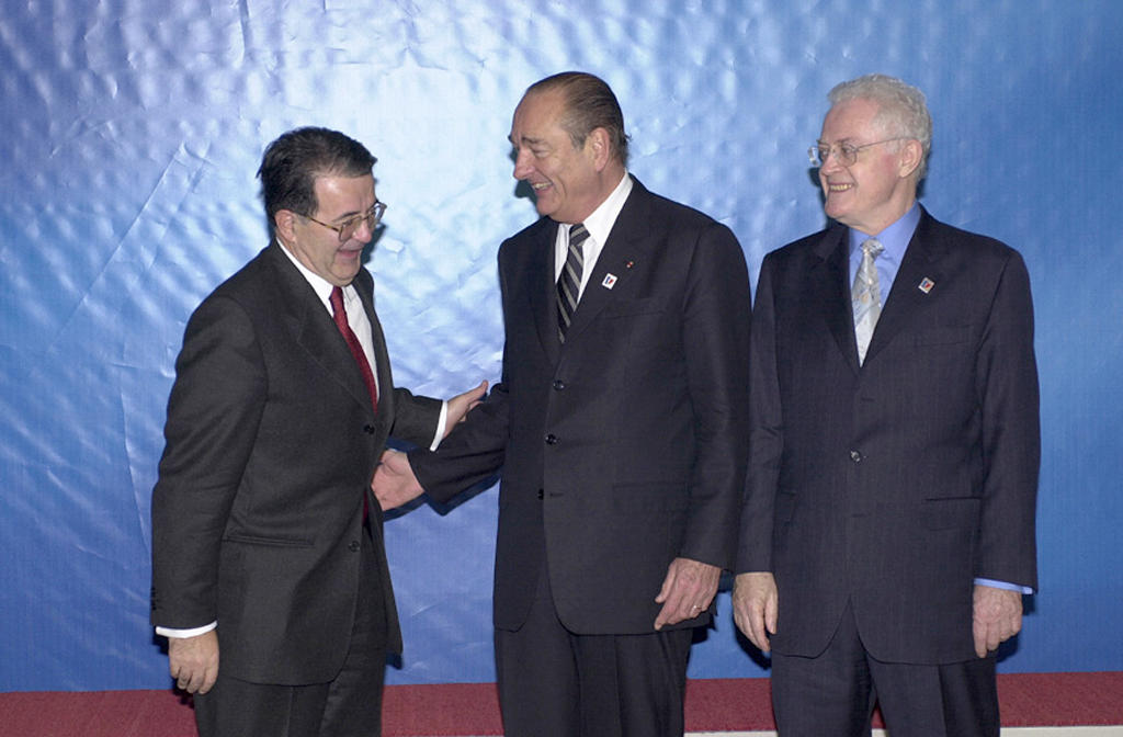 Romano Prodi, Jacques Chirac and Lionel Jospin at the Nice European Council (7 December 2000)