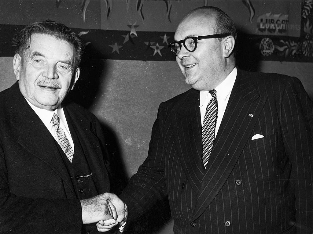 Edouard Herriot and Paul-Henri Spaak (Strasbourg, 10 August 1949)