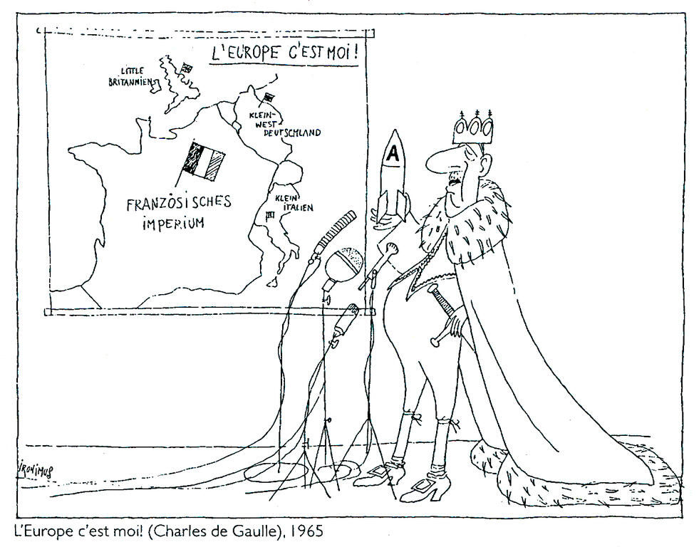 Caricature d'Ironimus sur De Gaulle et l'Europe (1965)