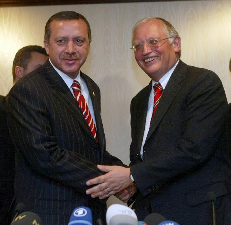 Recep Tayyip Erdogan et Günter Verheugen (23 septembre 2004)