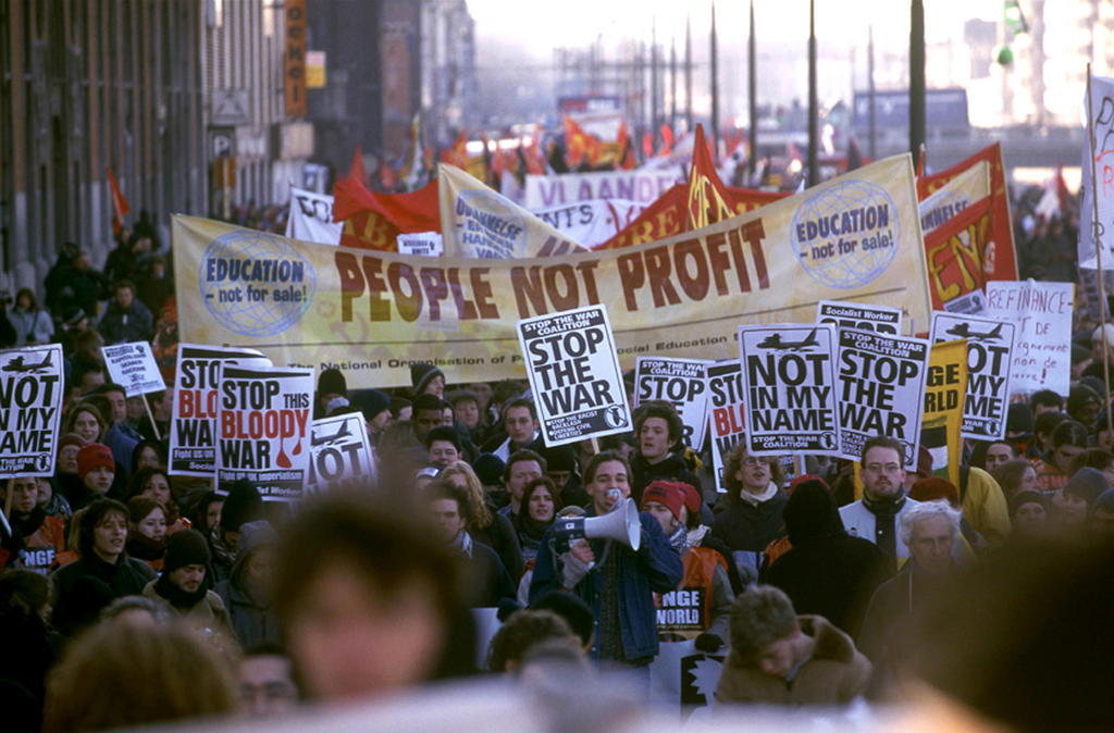 Demonstration am Rande des Europäischen Rates von Laeken (Brüssel, 14. Dezember 2001) 