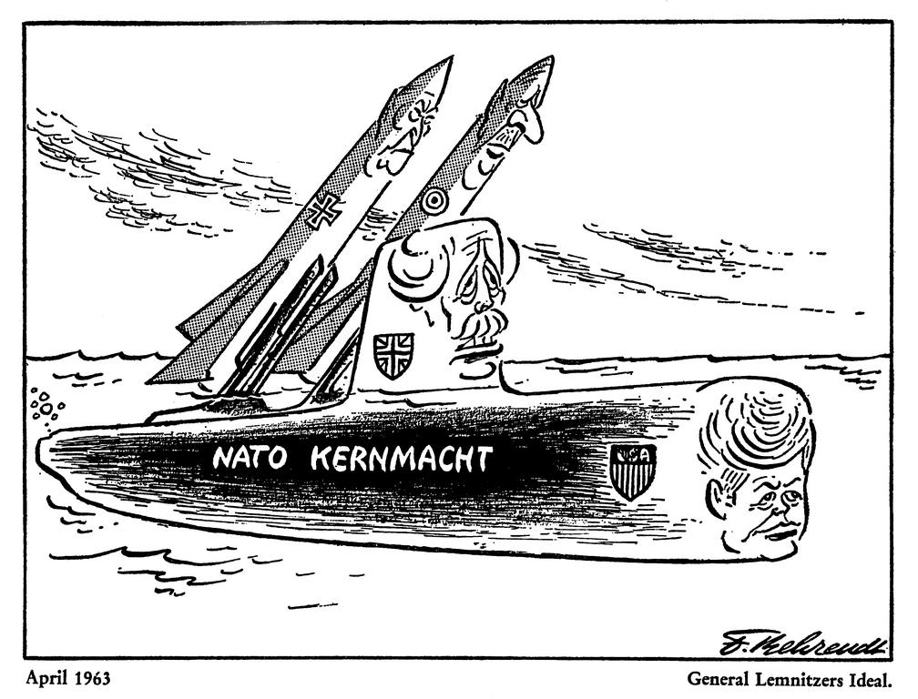 Caricature de Behrendt sur la force multilatérale au sein de l'OTAN (Avril 1963)