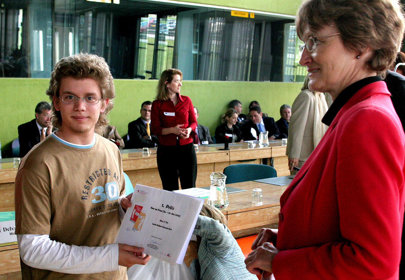 First prize awarded by the Minister for Education and Vocational Training