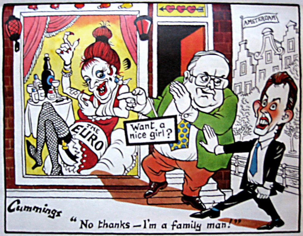 Caricature de Cummings sur le Royaume-Uni et l’euro (21 juin 1997)