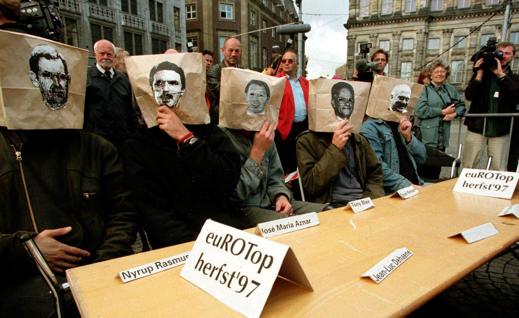 Manifestations lors de la signature du traité d'Amsterdam (2 octobre 1997)