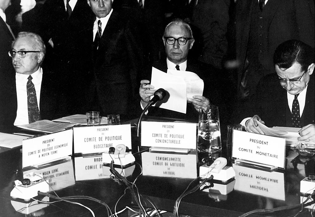 Les présidents des comités lors du Conseil "Affaires économiques et financières" (Bruxelles, 8 février 1971)