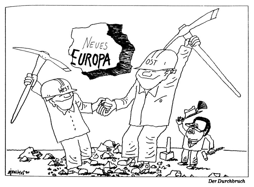 Caricature d'Ironimus sur le sommet de Paris de la CSCE (20 novembre 1990)