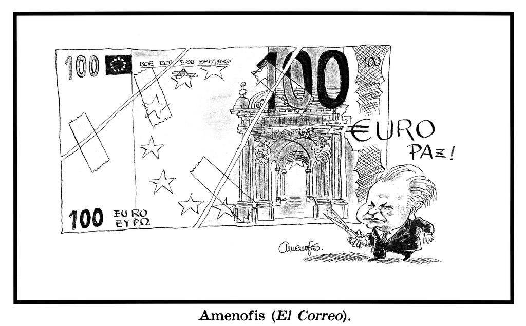 Karikatur von Amenofis zu Milosevic und dem Frieden in Europa