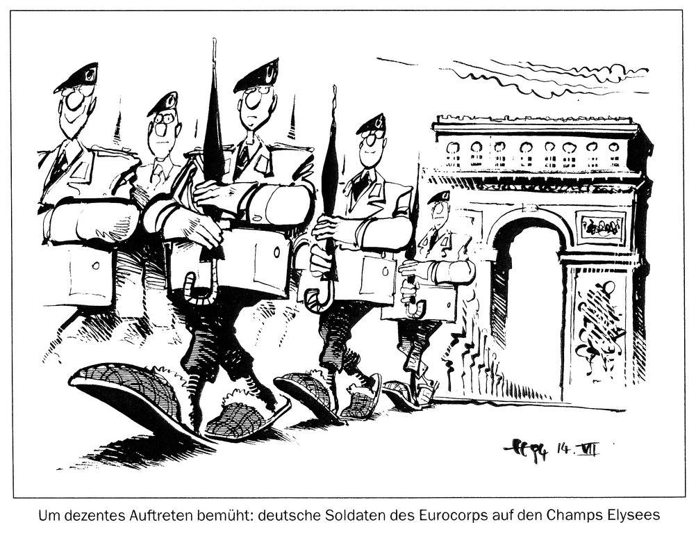 Cartoon by Haitzinger on the Eurocorps (July 1994)