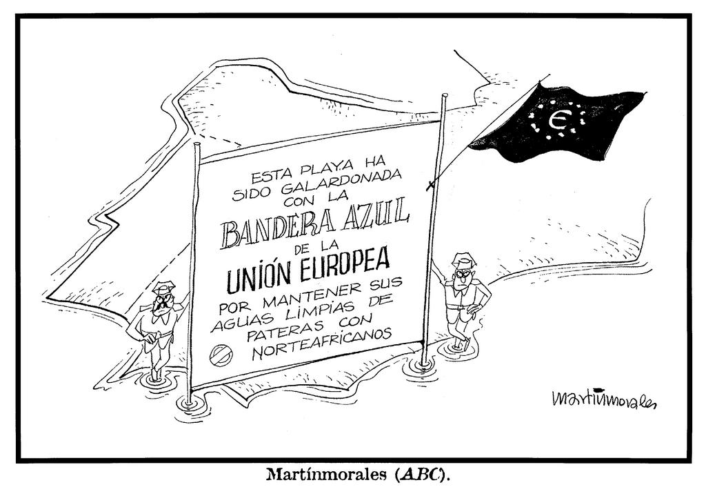 Cartoon by Martín Morales on the European Union's immigration policy