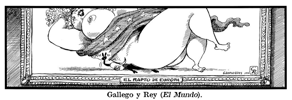 Caricature de Gallego et Rey sur l'enlèvement d'Europe (1998)