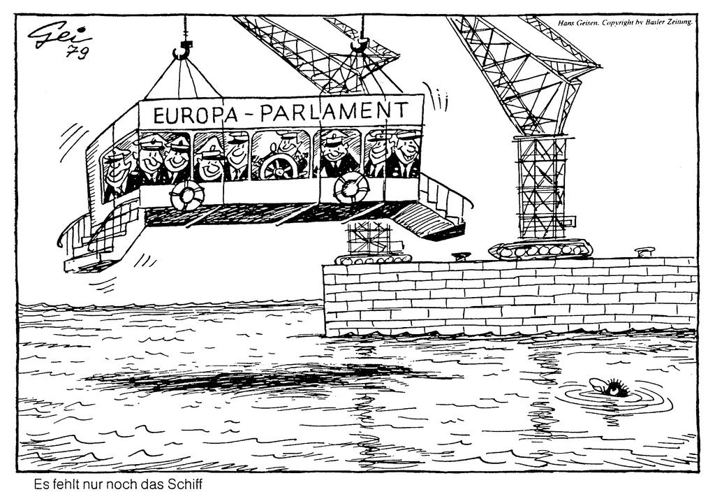Caricature de Geisen sur le Parlement européen (1979)