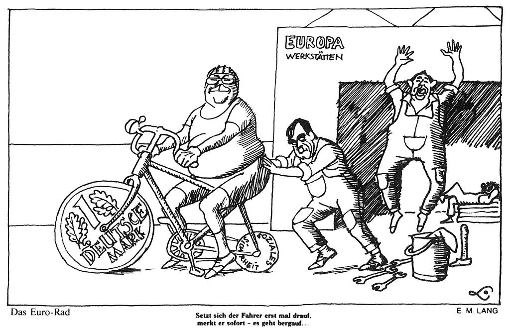 Caricature de Lang sur l'UEM (14 décembre 1991)
