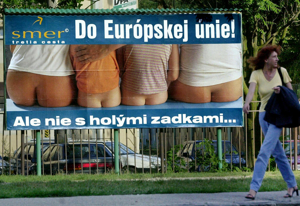 Affiche durant la campagne électorale slovaque (Bratislava, 18 septembre 2002)