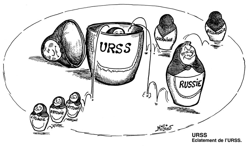 Cartoon by Million on the break-up of the USSR