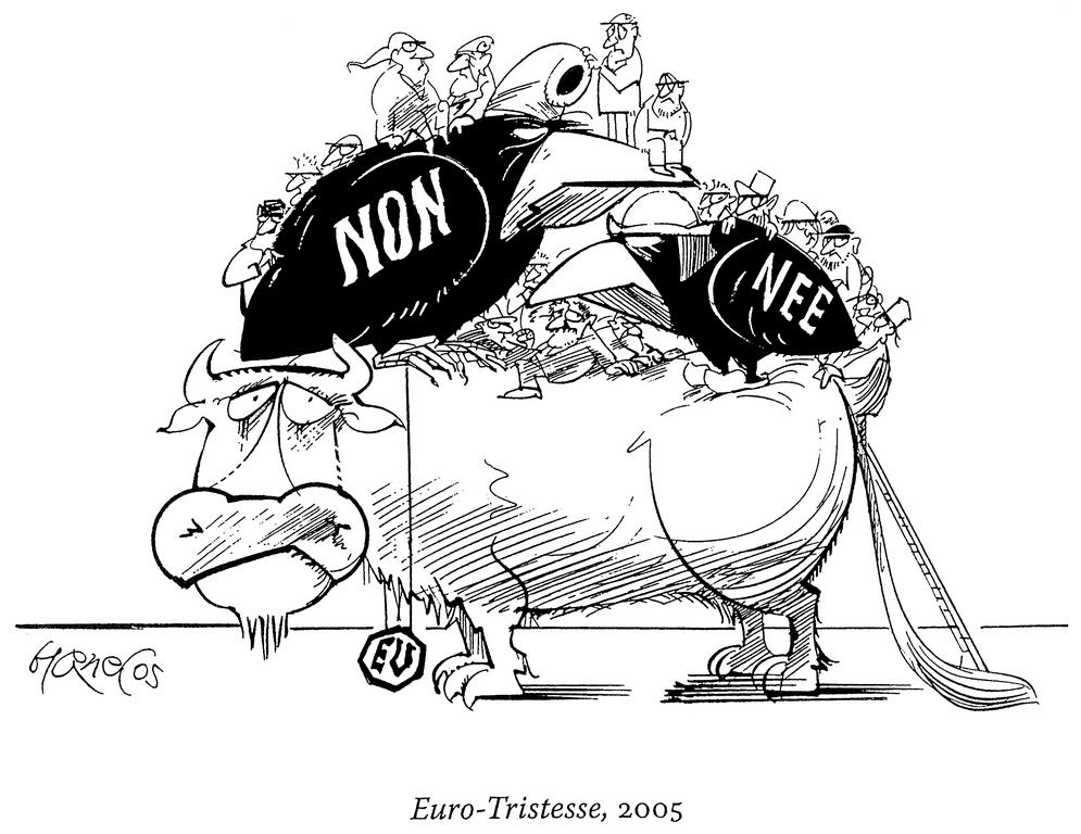Caricature de Hanel sur les référendums français et néerlandais (2005)