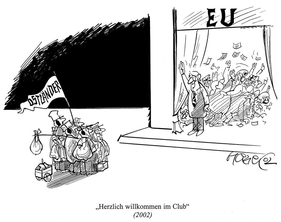 Cartoon by Hanel on the enlargement of the EU to include the CEECs (2002)