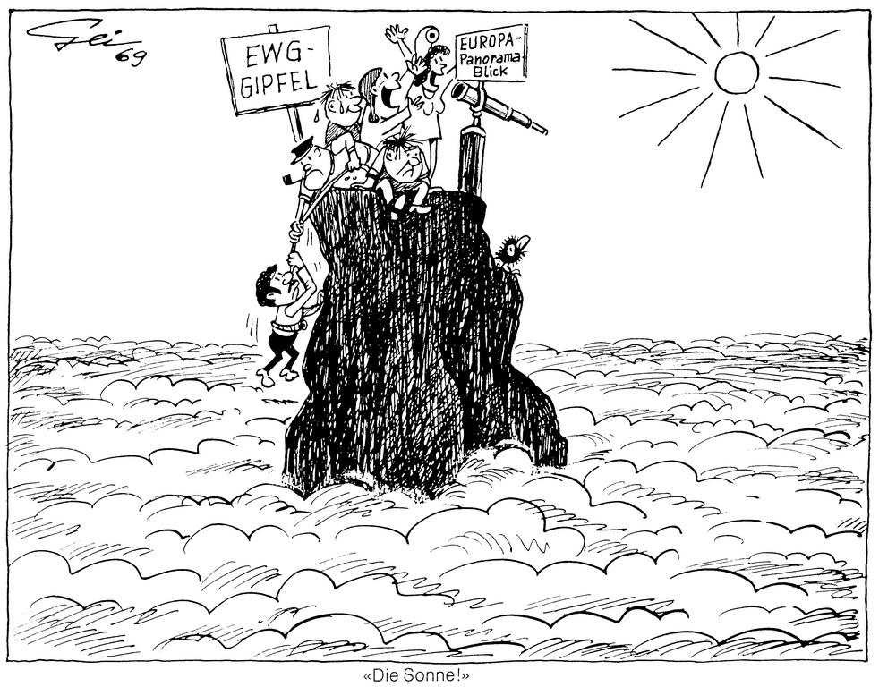 Cartoon by Geisen on the Hague summit (1969)