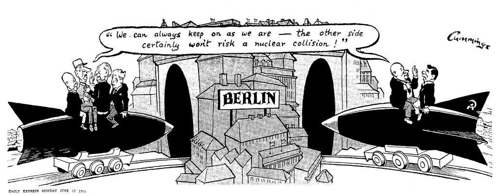 Cartoon by Cummings on the Berlin crisis (15 June 1959)