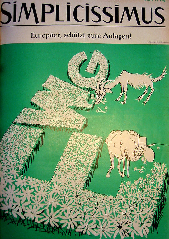 Caricature de Brockmann sur la politique agricole commune (15 juin 1963)