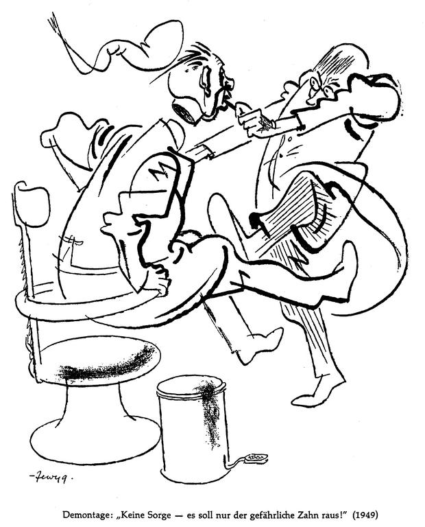 Cartoon by Szewczuk on dismantling in Germany (1949)