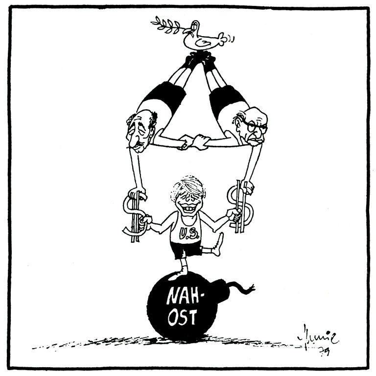Caricature de Mussil sur les Accords de Camp David (Mars 1979)