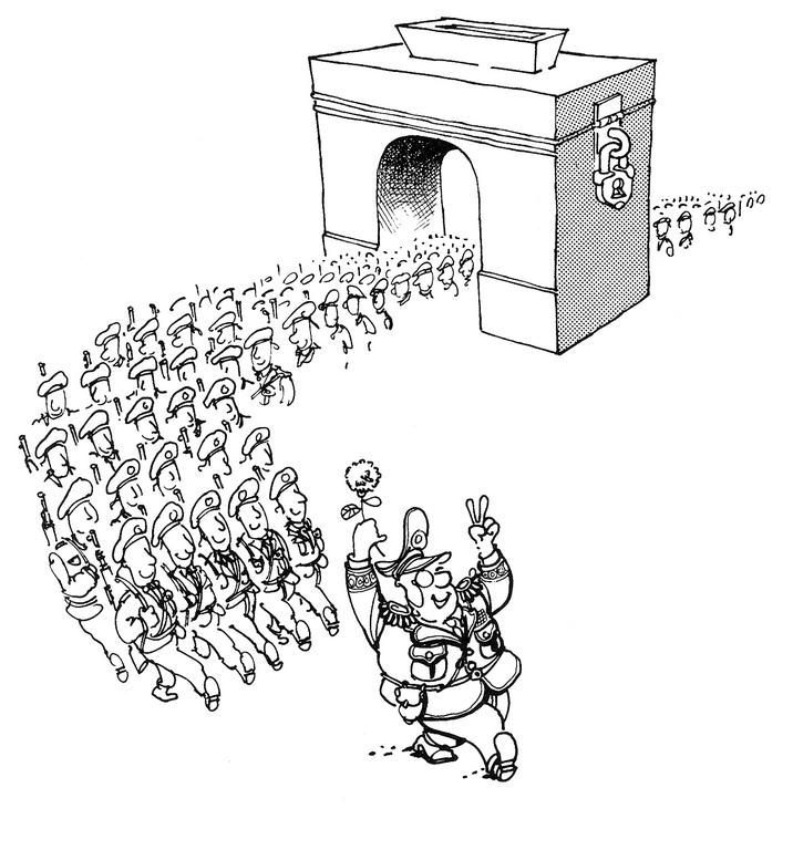 Cartoon by Plantu on the ‘Carnation Revolution’ (April 1974)