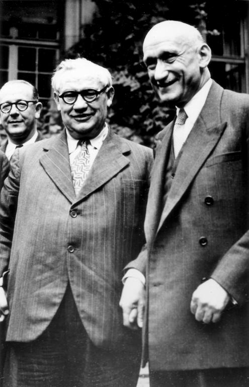 Ernest Bevin und Robert Schuman im Europarat (1949)