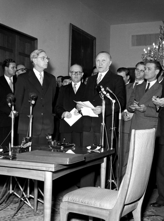 Allocution du chancelier Konrad Adenauer lors du processus de ratification des accords de Paris (Bonn, 20 avril 1955)