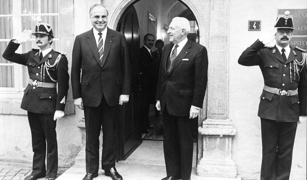 Pierre Werner and Helmut Kohl (Luxembourg, 5 November 1982)